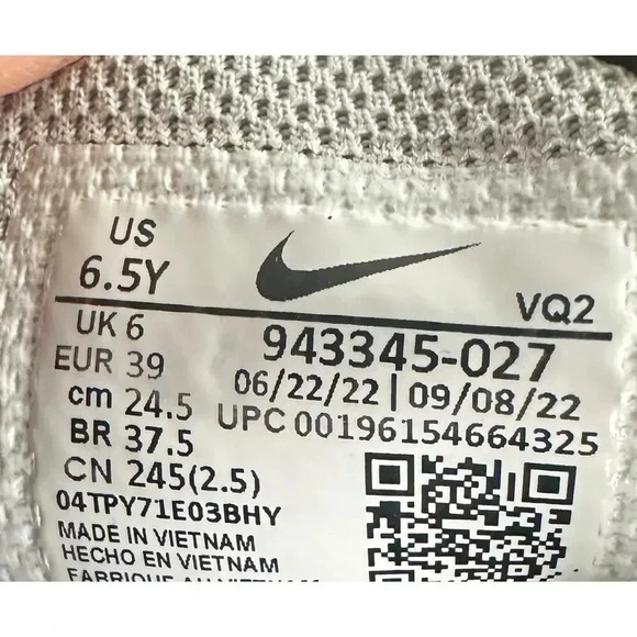 Nike Air Max 270 GS Light Smoke Grey Iron Baltic Blue Size 6.5Y = 8 Women - Picture 6 of 6